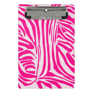 Pink zebra print mini clipboard