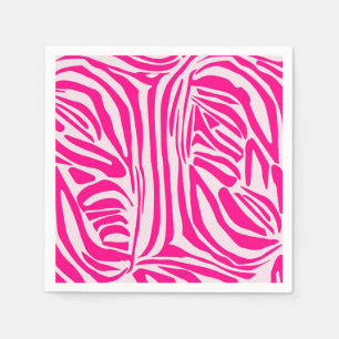 Pink zebra print napkin
