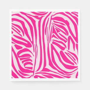 Pink zebra print napkin