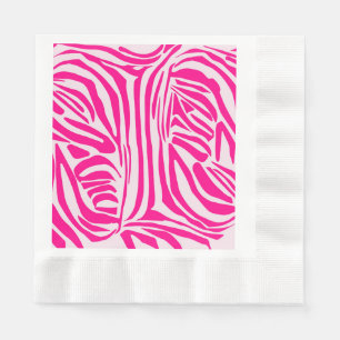 Pink zebra print napkin