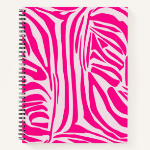 Pink zebra print notebook