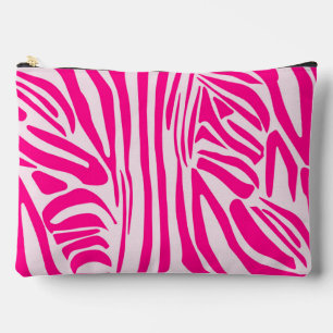 Pink Zebra Print Pattern Accessory Pouch