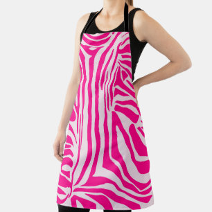 Pink Zebra Print Pattern Apron