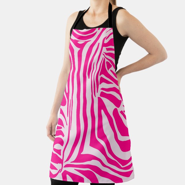Pink Zebra Print Pattern Apron (Insitu)