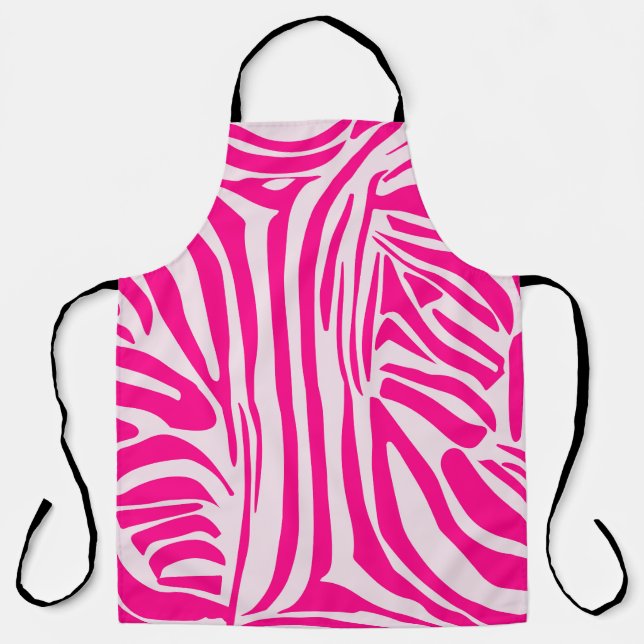 Pink Zebra Print Pattern Apron (Front)