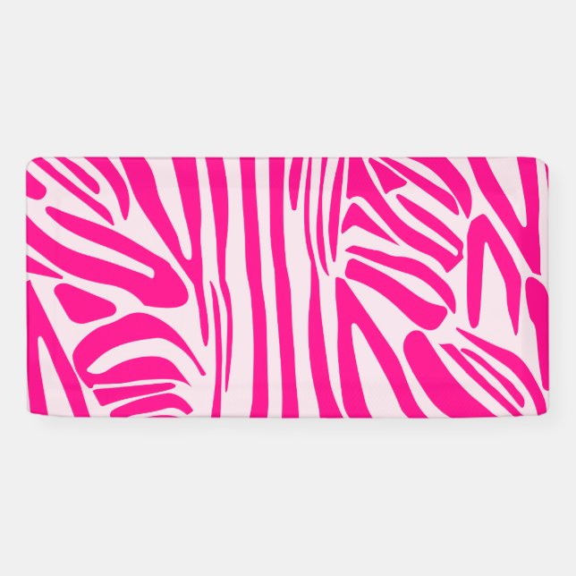 Pink Zebra Print Pattern Banner (Horizontal)