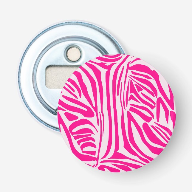 Pink Zebra Print Pattern Bottle Opener (Front)