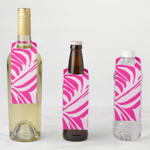 Pink Zebra Print Pattern Bottle Tag