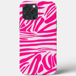 Pink Zebra Print Pattern iPhone 13 Pro Max Case