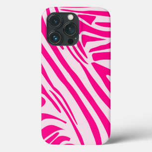 Pink Zebra Print Pattern iPhone 13 Pro Case