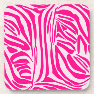 Pink Zebra Print Pattern Coaster