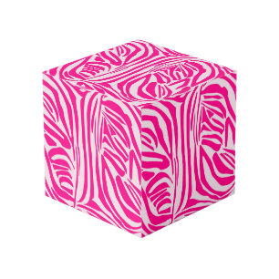 Pink Zebra Print Pattern Cube