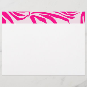 Pink Zebra Print Pattern Custom Letterhead