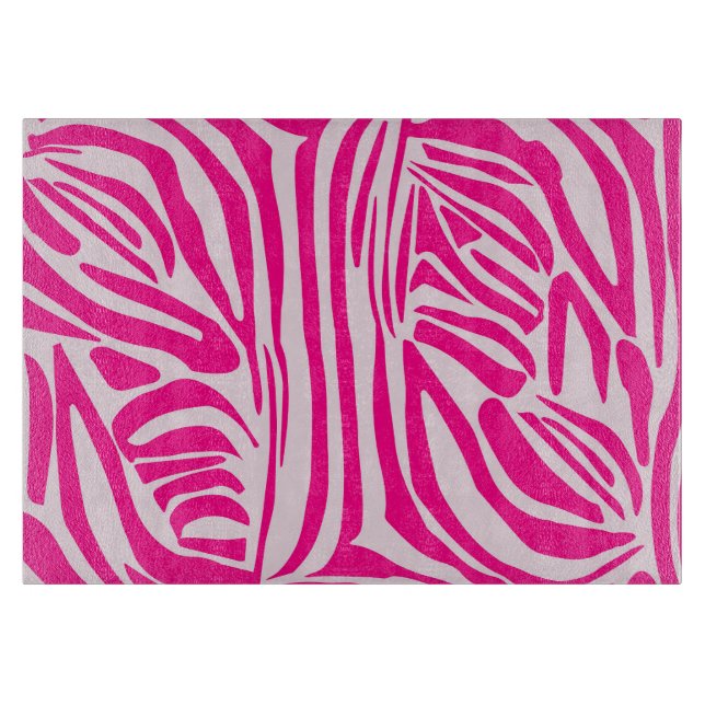 Pink Zebra Print Pattern Cutting Board (Front)