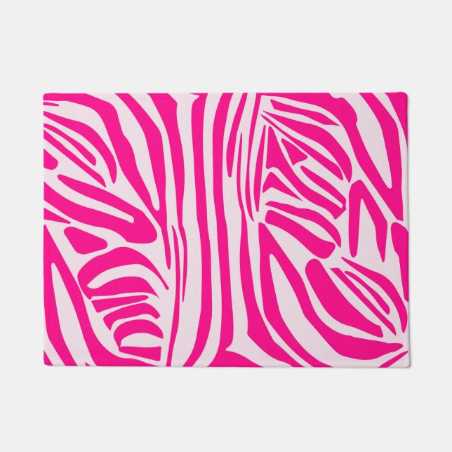 Pink Zebra Print Pattern Doormat (Front)