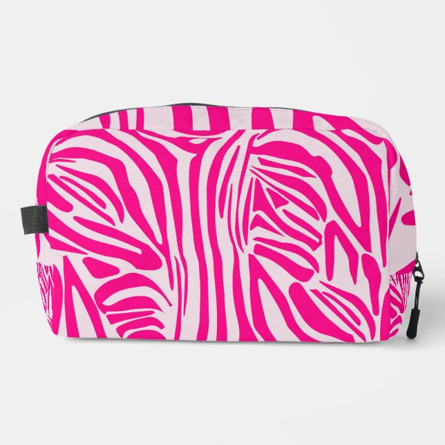 Pink Zebra Print Pattern Dopp Kit (Front)