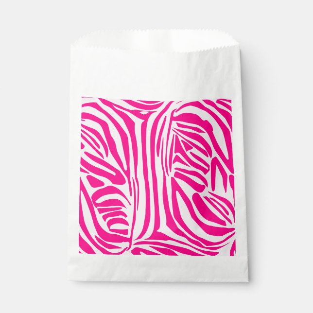 Pink Zebra Print Pattern Favour Bag (Front)