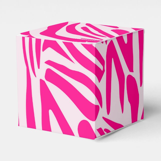 Pink Zebra Print Pattern Favour Box (Front Side)