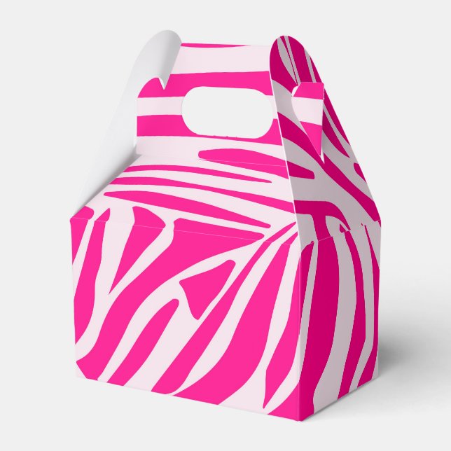 Pink Zebra Print Pattern Favour Box (Front Side)