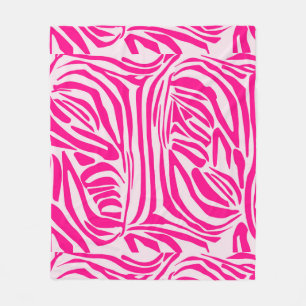 Pink Zebra Print Pattern Fleece Blanket