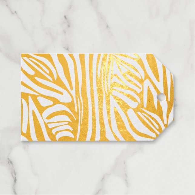 Pink Zebra Print Pattern Gift Tags (Front (Horizontal))