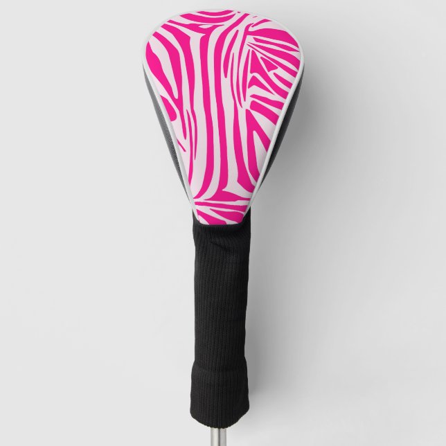 Pink Zebra Print Pattern Golf Head Cover (Front)