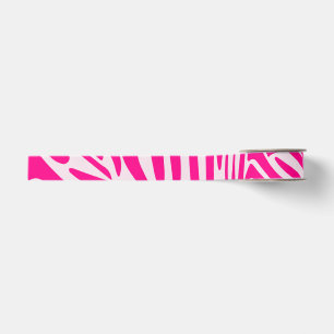 Pink Zebra Print Pattern Grosgrain Ribbon
