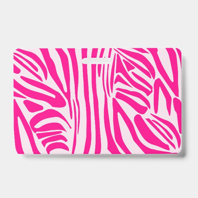 Pink Zebra Print Pattern ID Badge (Front)