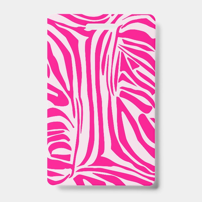 Pink Zebra Print Pattern ID Badge (Front)