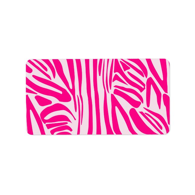 Pink Zebra Print Pattern Label (Front)