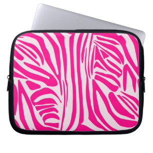 Pink Zebra Print Pattern Laptop Sleeve