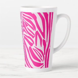 Pink Zebra Print Pattern Latte Mug