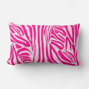 Pink Zebra Print Pattern Lumbar Cushion