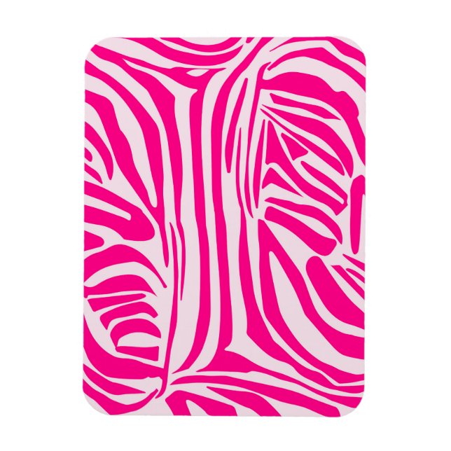 Pink Zebra Print Pattern Magnet (Vertical)