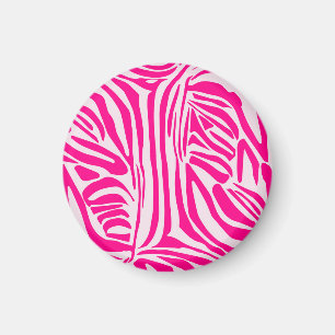 Pink Zebra Print Pattern Magnet