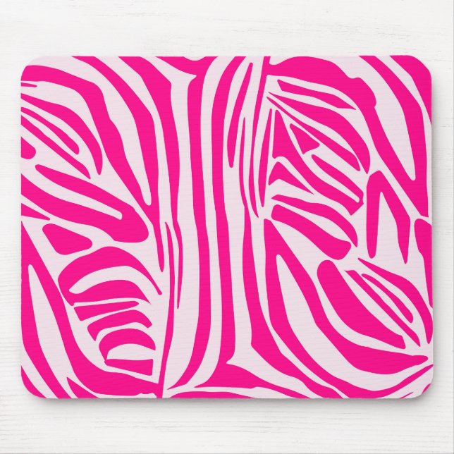 Pink Zebra Print Pattern Mouse Pad (Front)