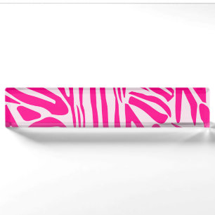 Pink Zebra Print Pattern Nameplate