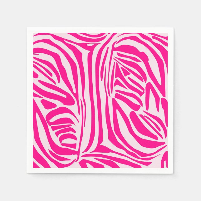 Pink Zebra Print Pattern Napkin (Front)