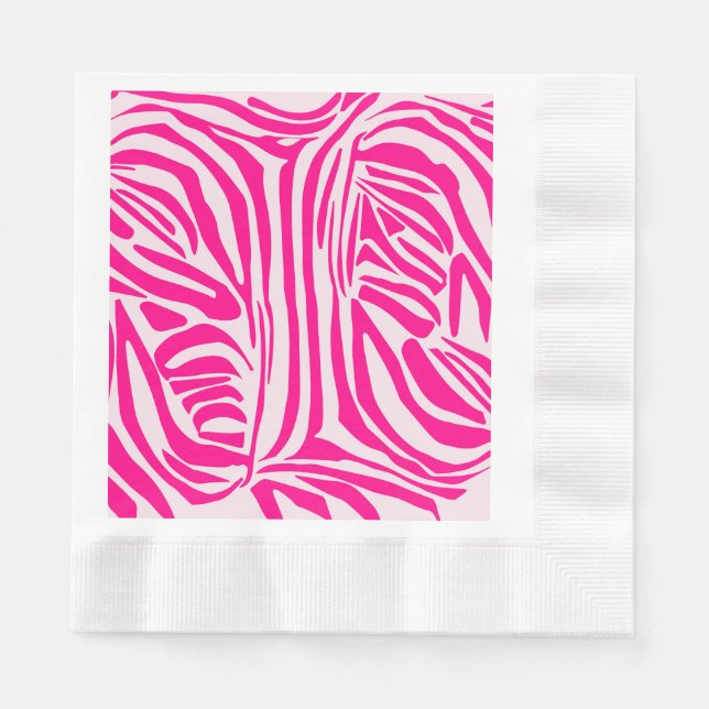 Pink Zebra Print Pattern Napkin (Front)