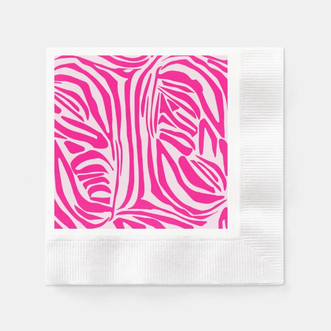 Pink Zebra Print Pattern Napkin (Front)
