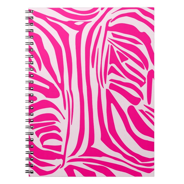 Pink Zebra Print Pattern Notebook (Front)