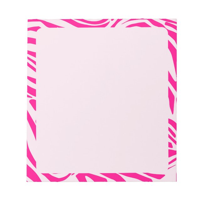 Pink Zebra Print Pattern Notepad (Front)