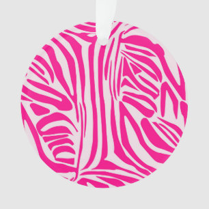 Pink Zebra Print Pattern Ornament