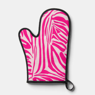 Pink Zebra Print Pattern Oven Mitt