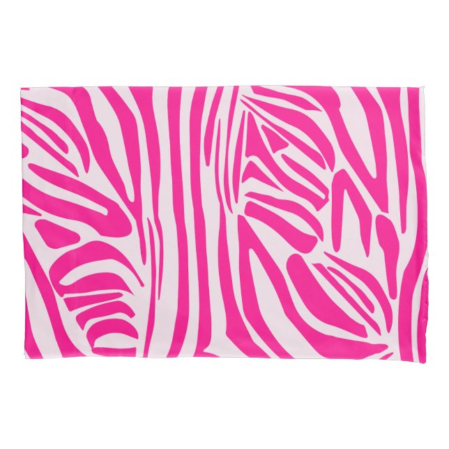 Pink Zebra Print Pattern Pillowcase (Front)