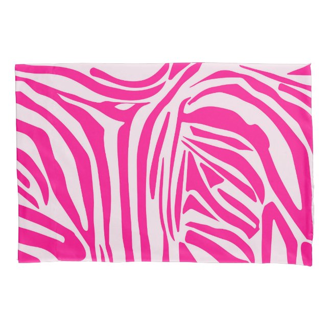 Pink Zebra Print Pattern Pillowcase (Front-Left)