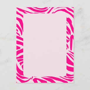 Pink Zebra Print Pattern Postcard