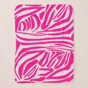 Pink Zebra Print Pattern Sherpa Blanket
