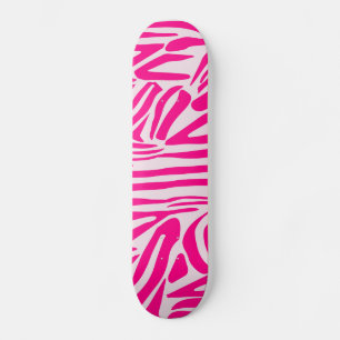 Pink Zebra Print Pattern Skateboard