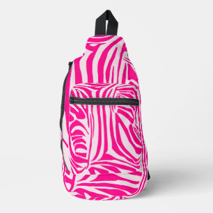 Pink Zebra Print Pattern Sling Bag